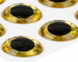 3D Epoxy Eyes, Holographic Gold, 6 mm